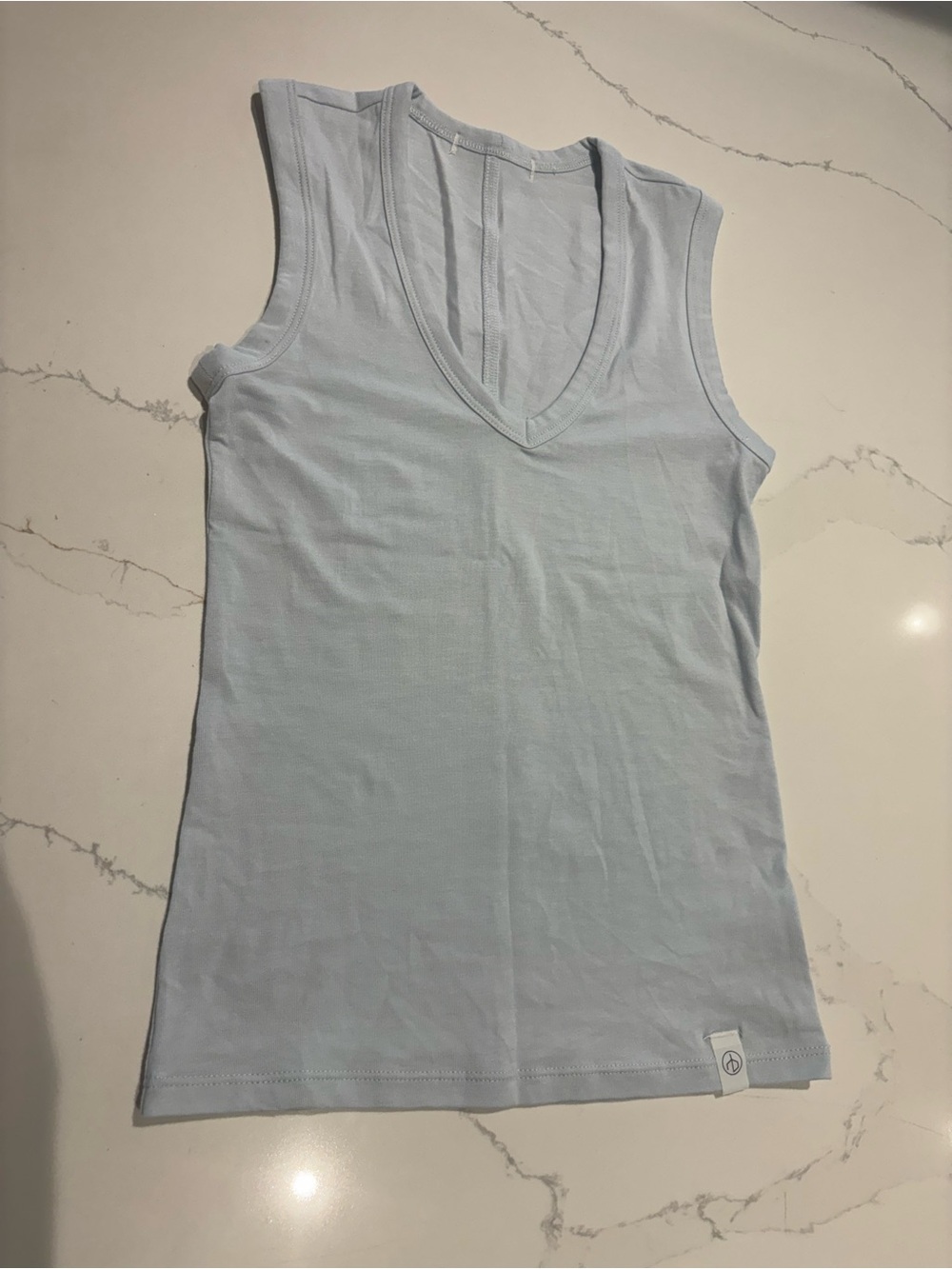 Rag & Bone Powder Blue Deep V Neck Sleeveless Top